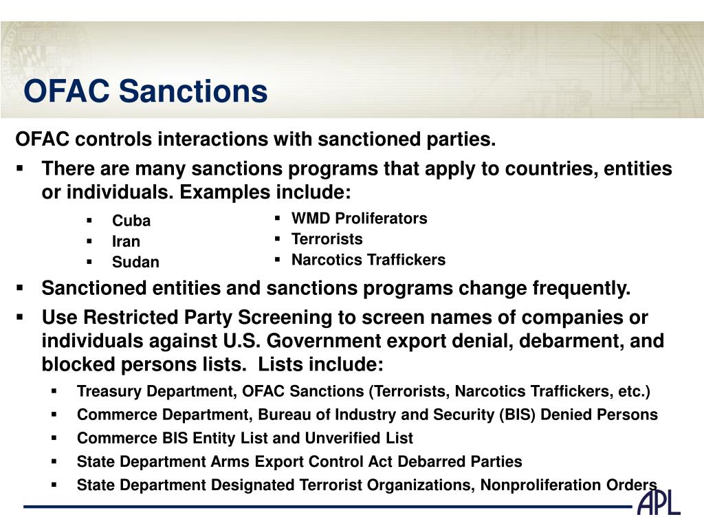 list of countries currently under us sanctions