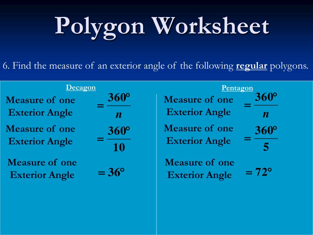 PPT - Polygon Worksheet PowerPoint Presentation, free download Within Angles Of Polygon Worksheet