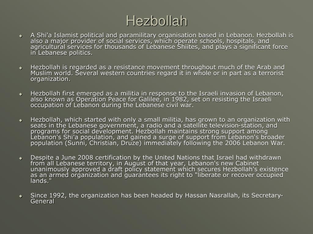 PPT - Lebanon, Israel & the Hezbollah mis(Fit) PowerPoint Presentation ...