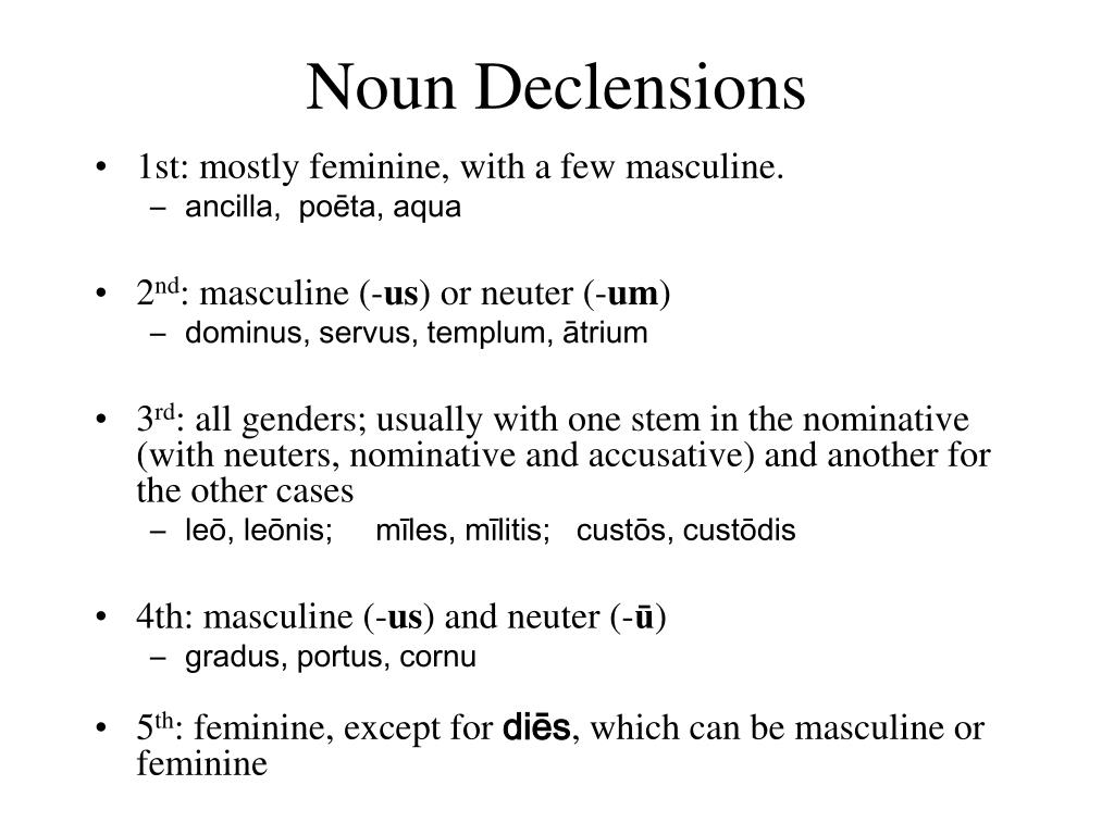 Ppt Noun Declensions Powerpoint Presentation Free Download Id