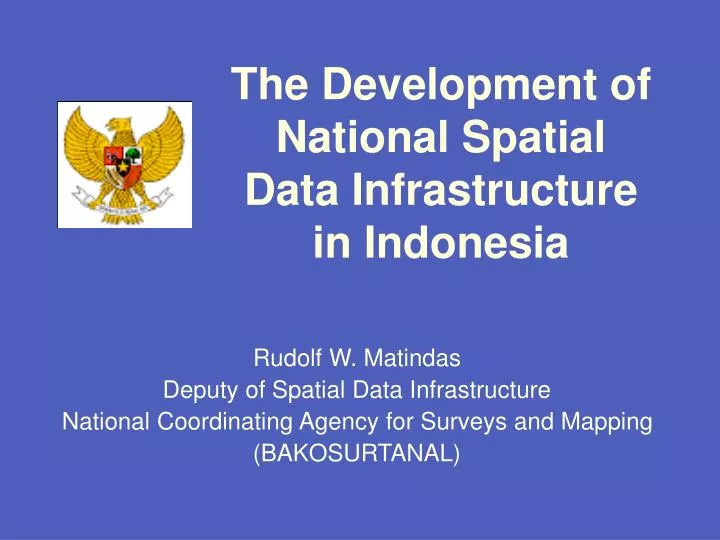 the development of national spatial data infrastructure in indonesia n.