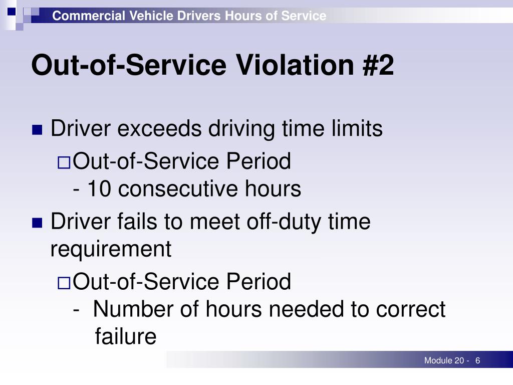 PPT Commercial Vehicle Drivers Hours of Service PowerPoint