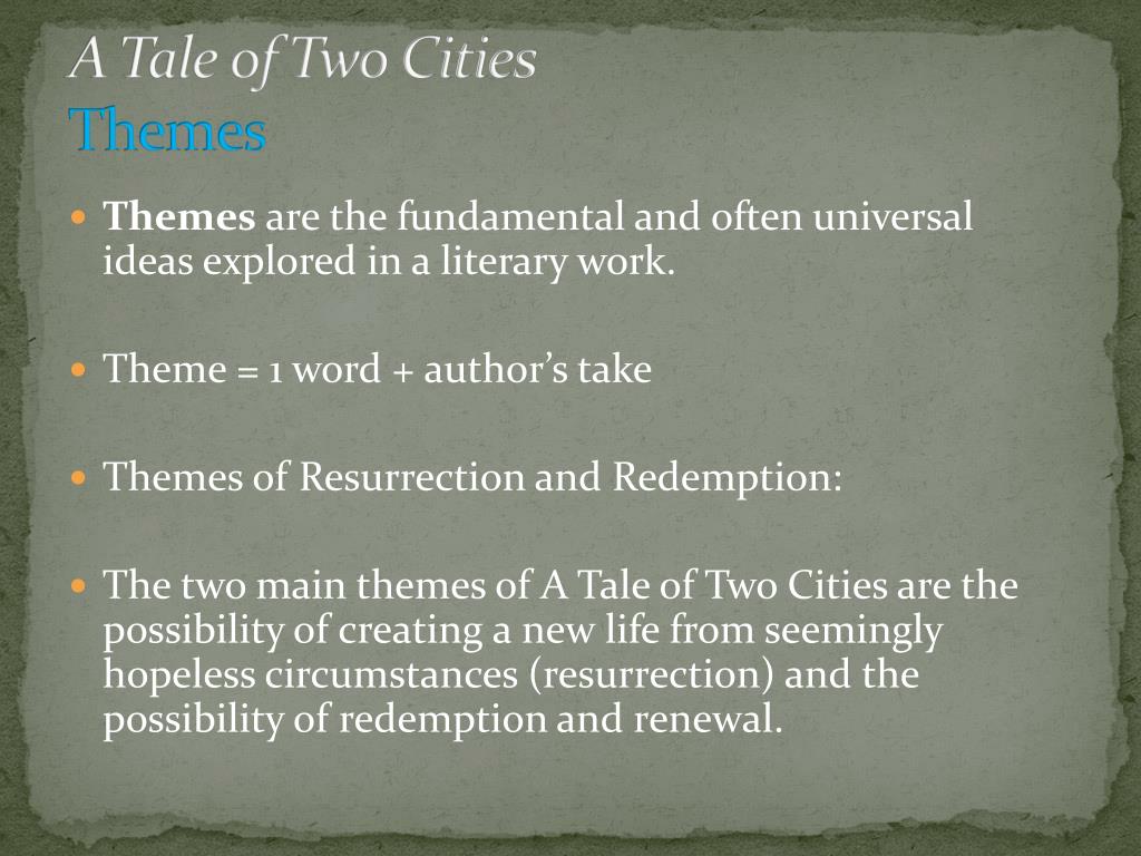 a tale of two cities theme essay