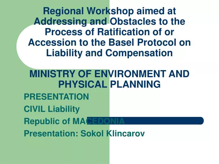 presentation civil liability republic of macedonia presentation sokol klincarov n.