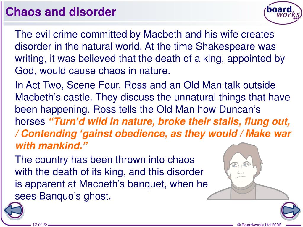 chaos and disorder in macbeth essay