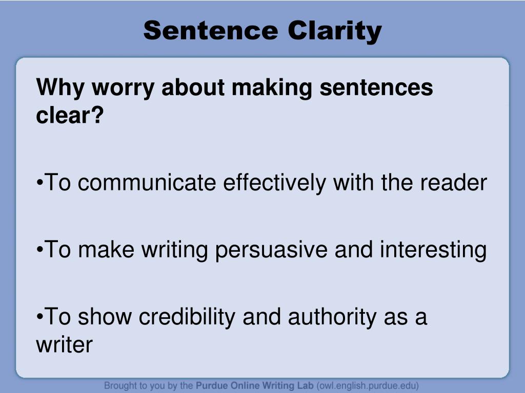 Sentence Clarity Worksheet