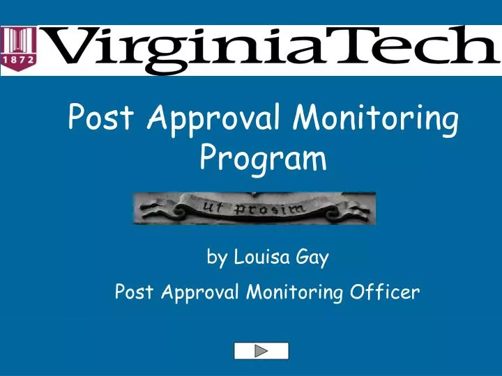 PPT Post Approval Monitoring Program PowerPoint Presentation, free