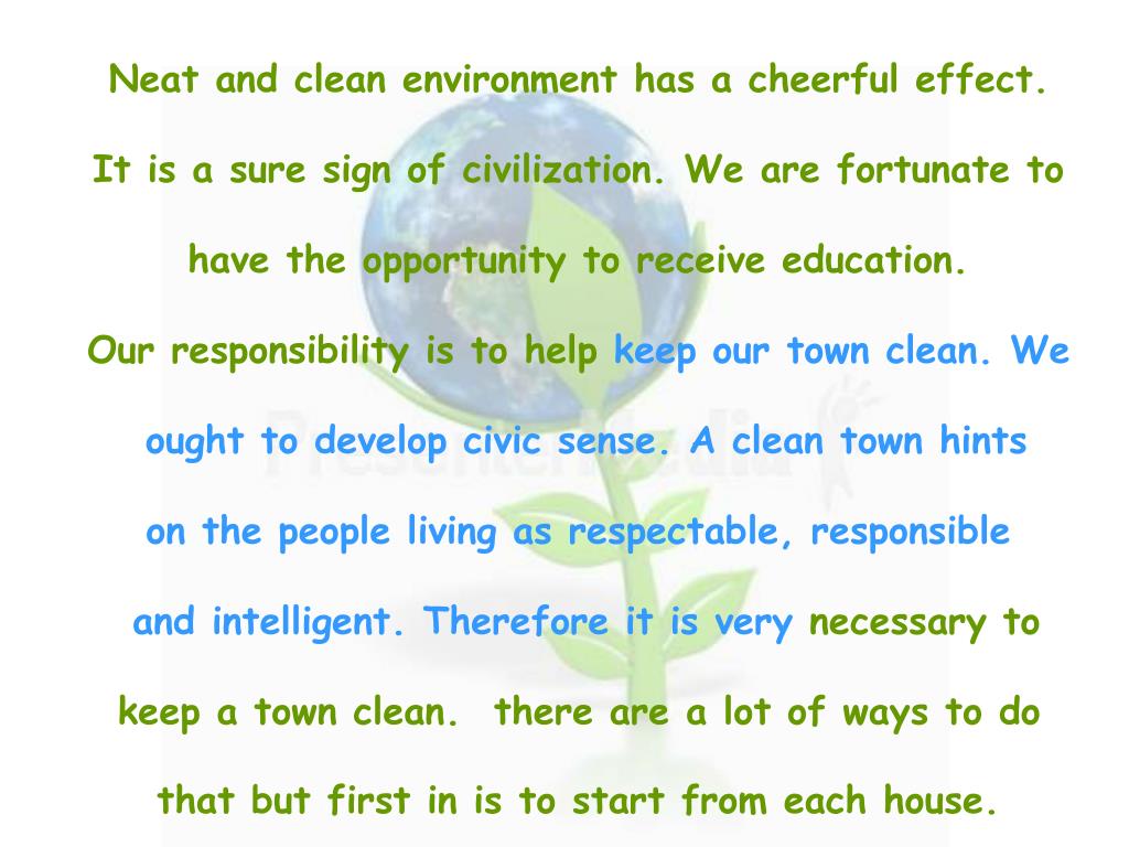 speech on keep your city clean