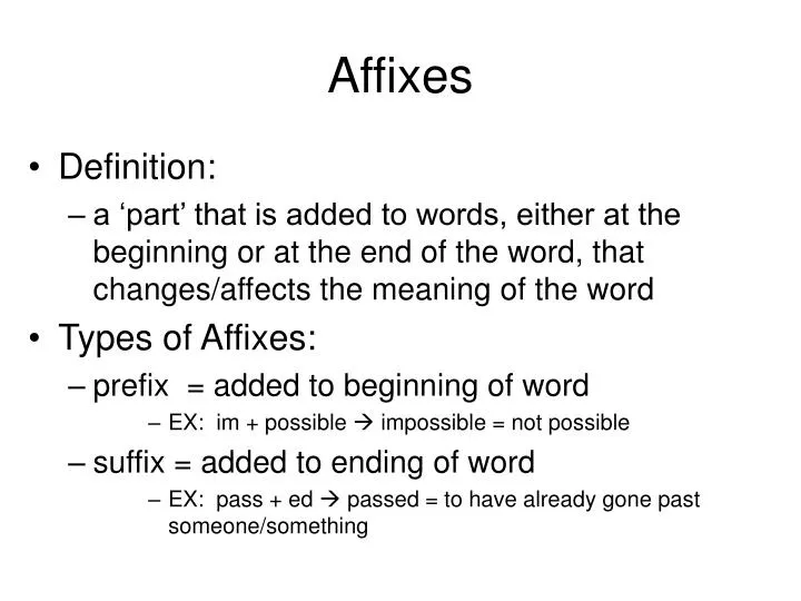 PPT - Affixes PowerPoint Presentation, free download - ID:1015616