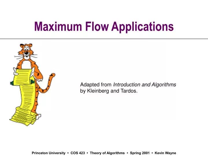 maximum flow applications n.