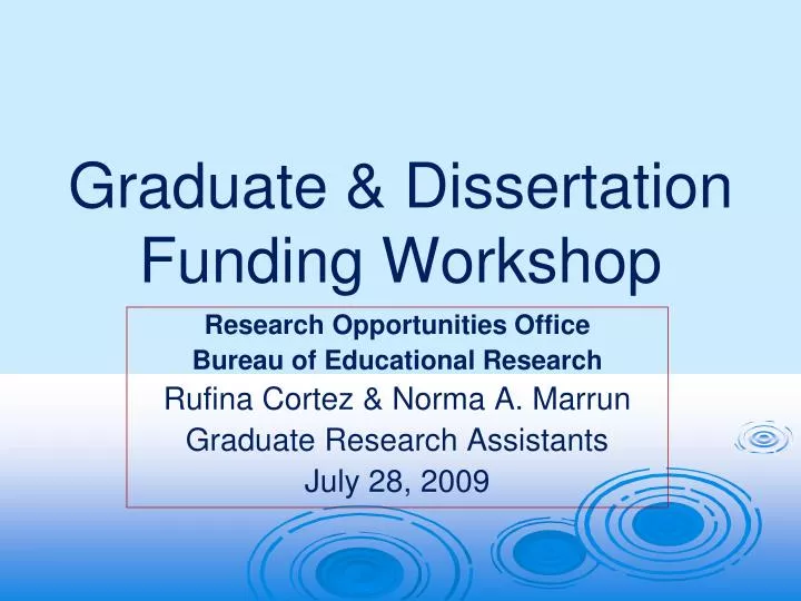 Dissertation funding for management graduates