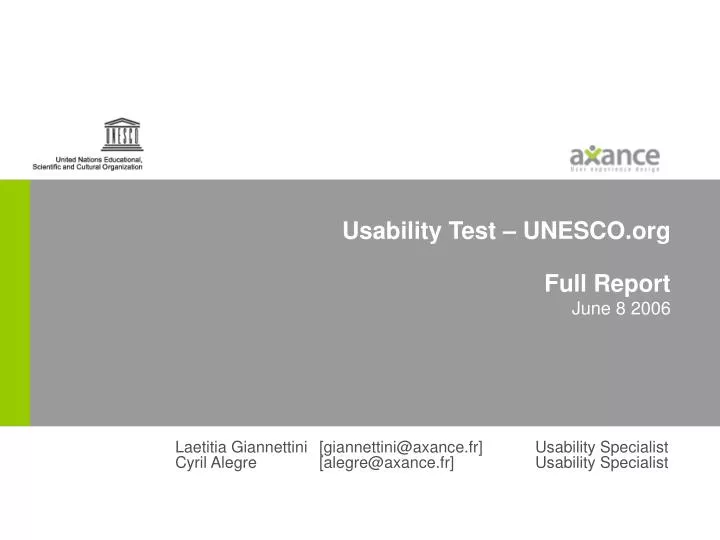 usability test unesco org full report june 8 2006 n.