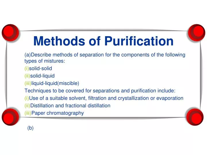 methods of purification n.