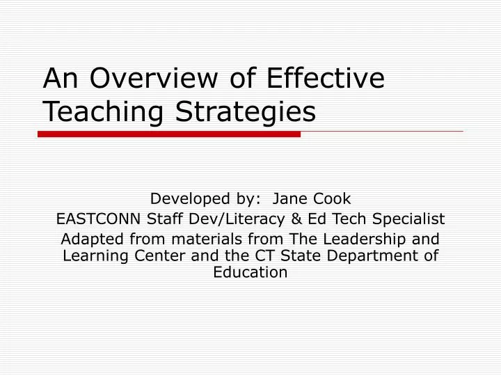 effective teaching strategies research paper