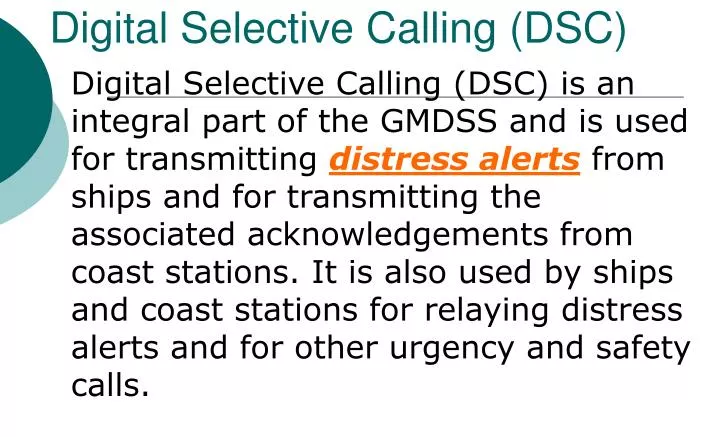 digital selective calling dsc n.