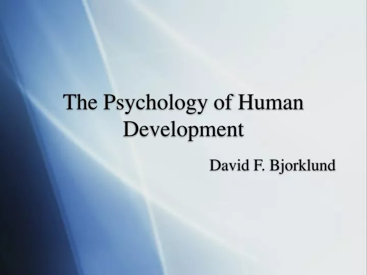 the psychology of human development n.