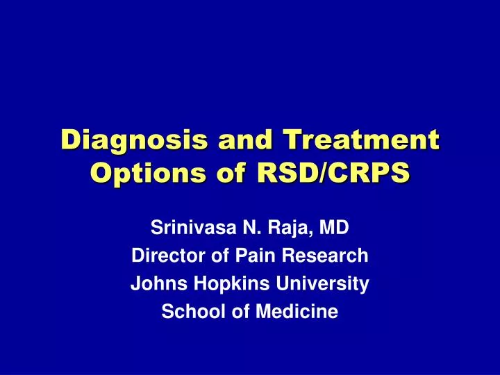diagnosis and treatment options of rsd crps n.