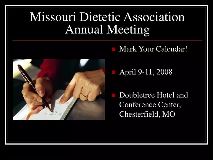 missouri dietetic association annual meeting n.