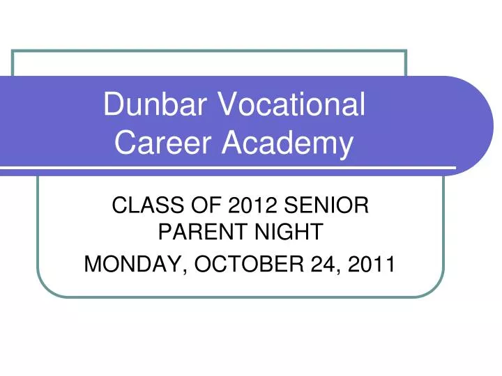 dunbar vocational career academy n.