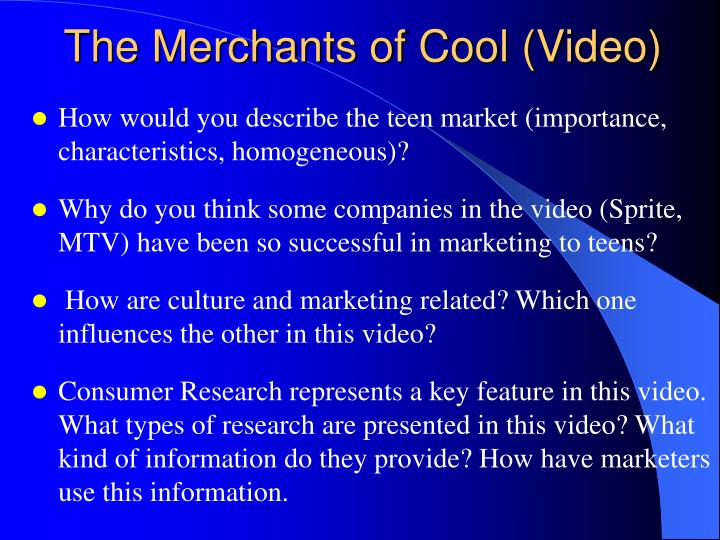 the merchants of cool video