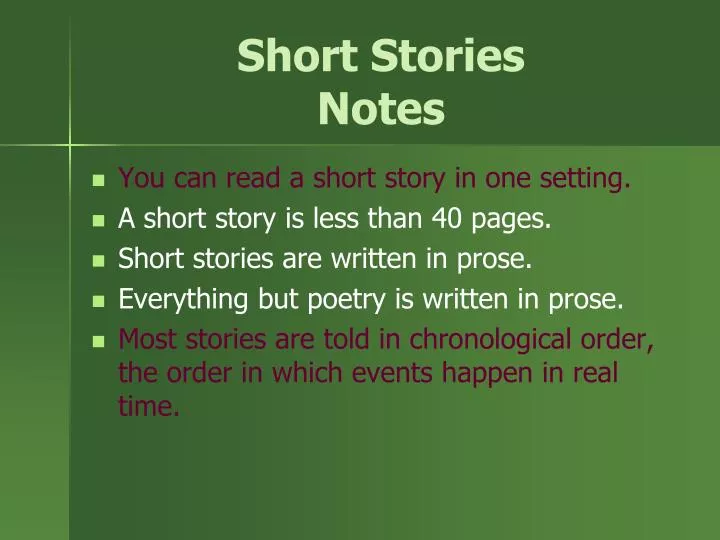 Short Story Notes _ How to Write a Short Story: The Short Story ...