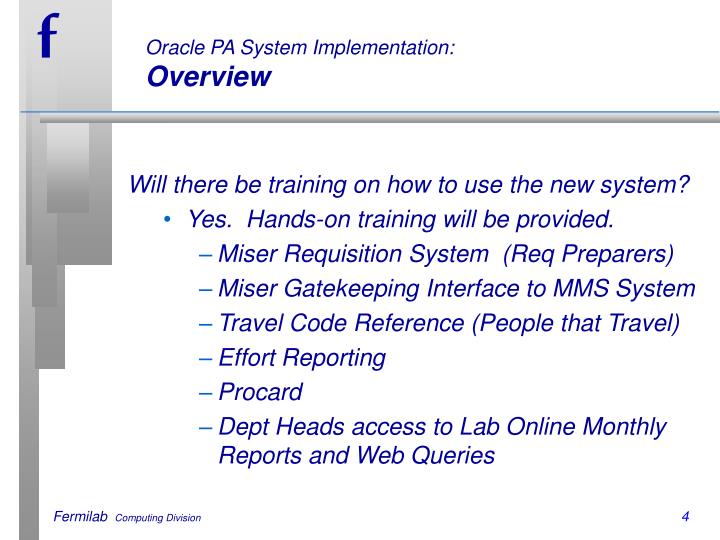 PPT - Oracle Project Accounting System Implementation Overview ...