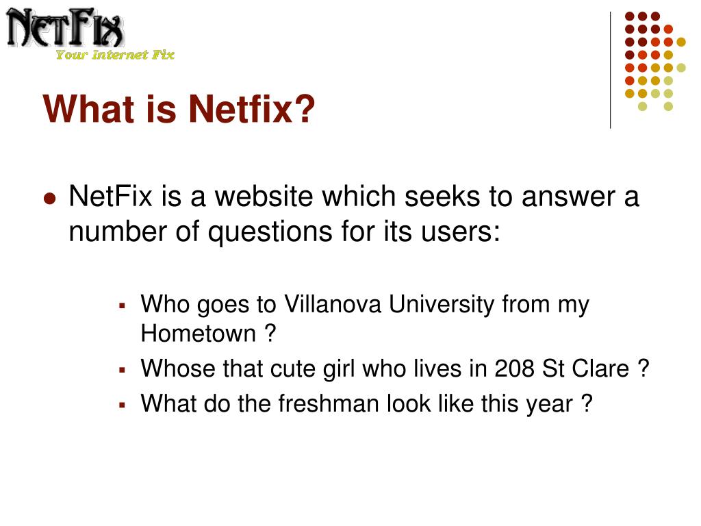 PPT - NetFix PowerPoint Presentation, free download - ID:1021294