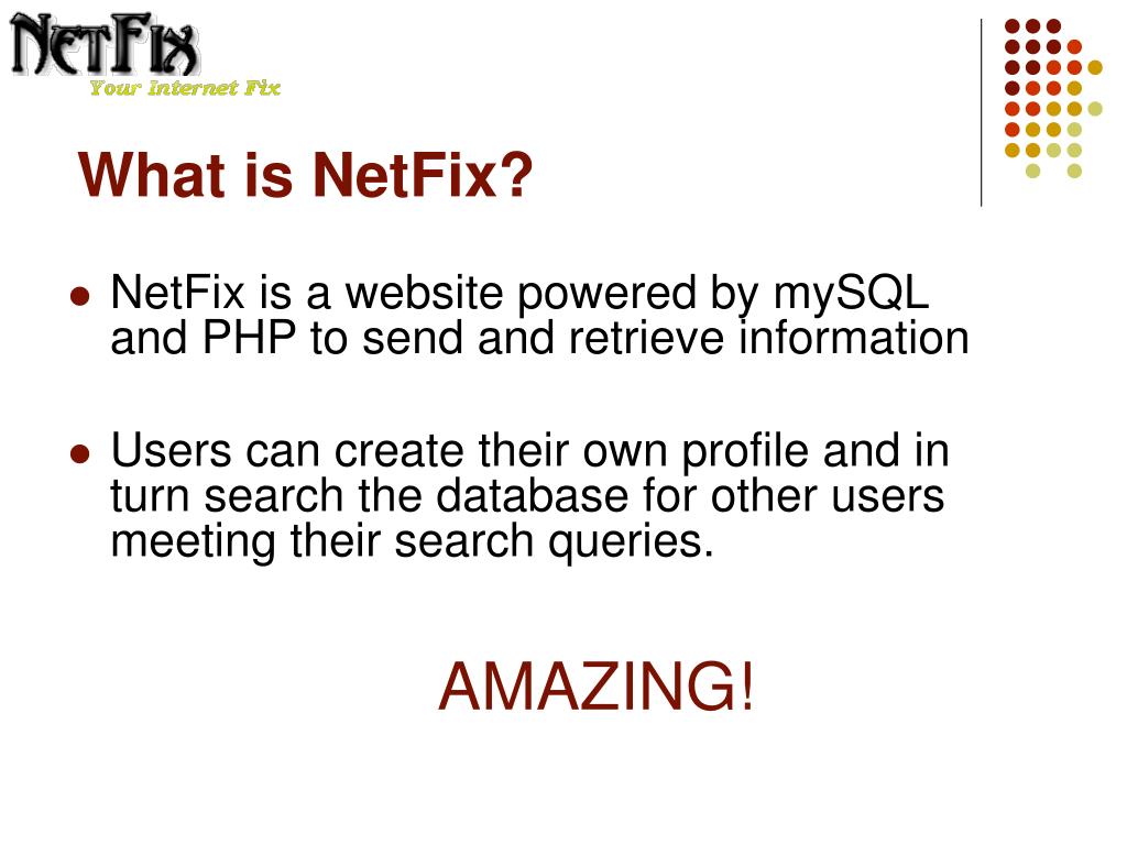 PPT - NetFix PowerPoint Presentation, free download - ID:1021294