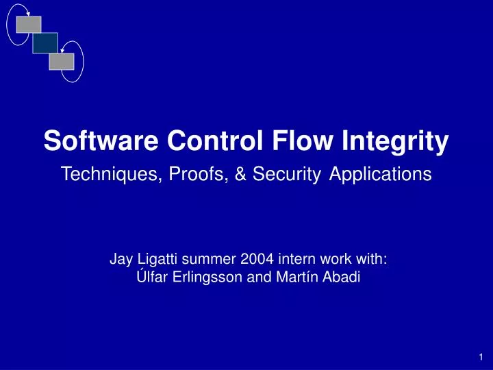 PPT Software Control Flow Integrity Techniques, Proofs, & Security