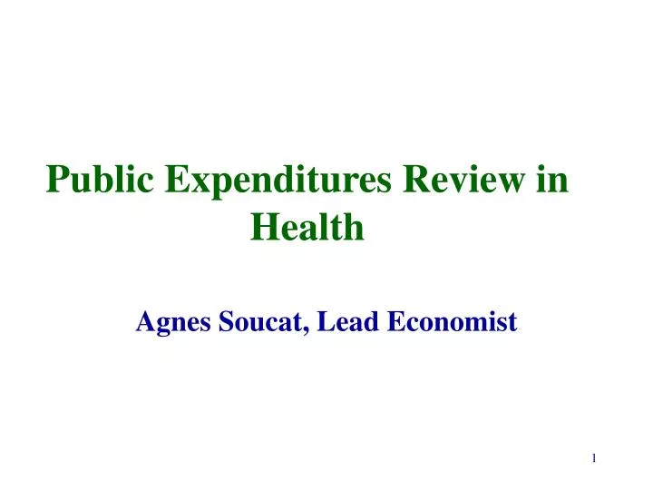 public expenditures review in health n.