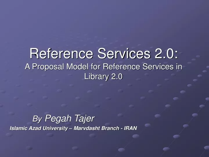 reference services 2 0 a proposal model for reference services in library 2 0 n.