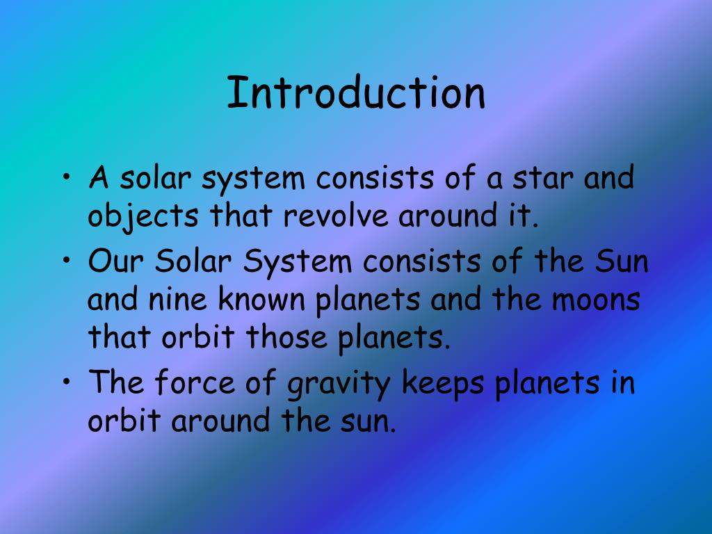 short presentation on solar system