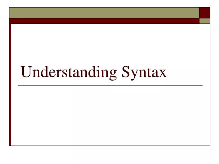 understanding syntax n.