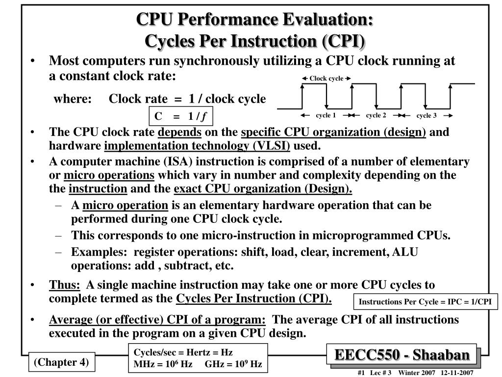 PPT - CPU Performance Evaluation: Cycles Per Instruction (CPI) PowerPoint  Presentation - ID:1024366