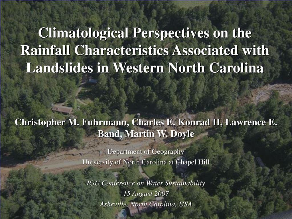 PPT - Climatological Perspectives on the Rainfall Characteristics ...