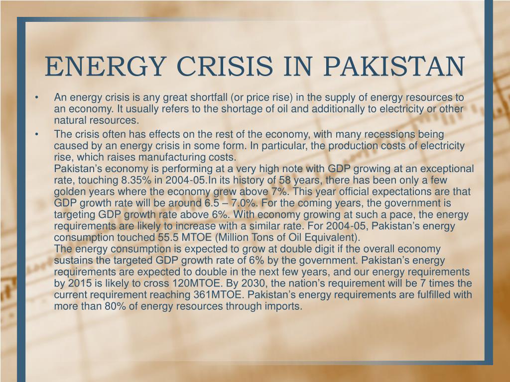 PPT - Energy Crisis In Pakistan PowerPoint Presentation, free download