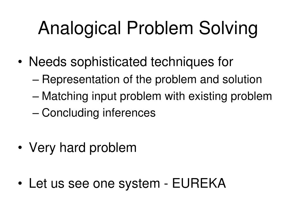 when the process of analogical problem solving was applied