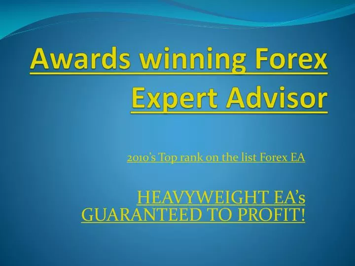 awards winning forex expert advisor n.