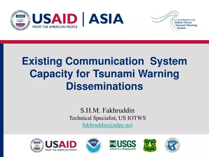 existing communication system capacity for tsunami warning disseminations n.