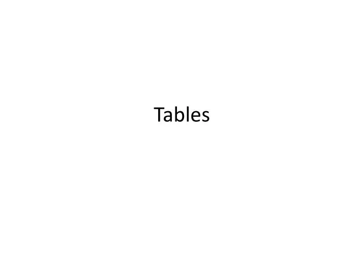 tables n.