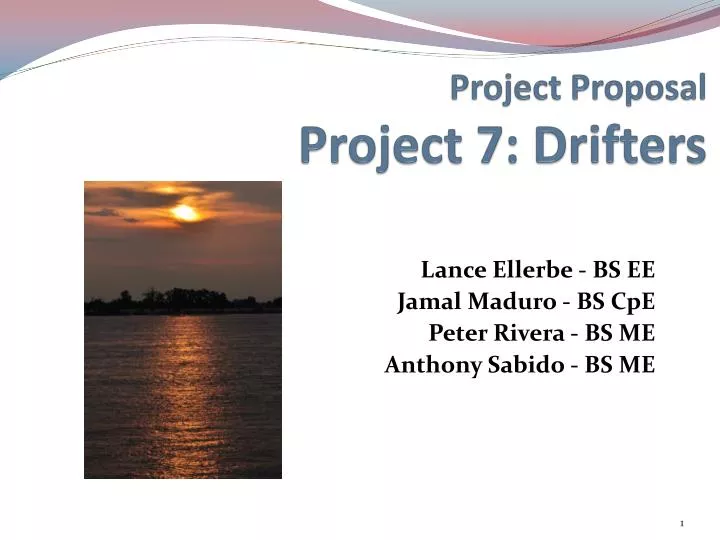 project proposal project 7 drifters n.