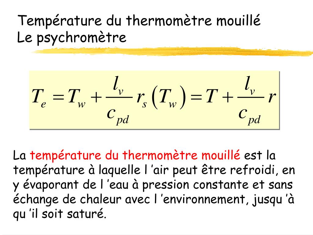PPT - Les processus thermodynamiques amenant à la sursaturation de l 'air  et à la formation de nuage ou brouillard PowerPoint Presentation -  ID:1028916