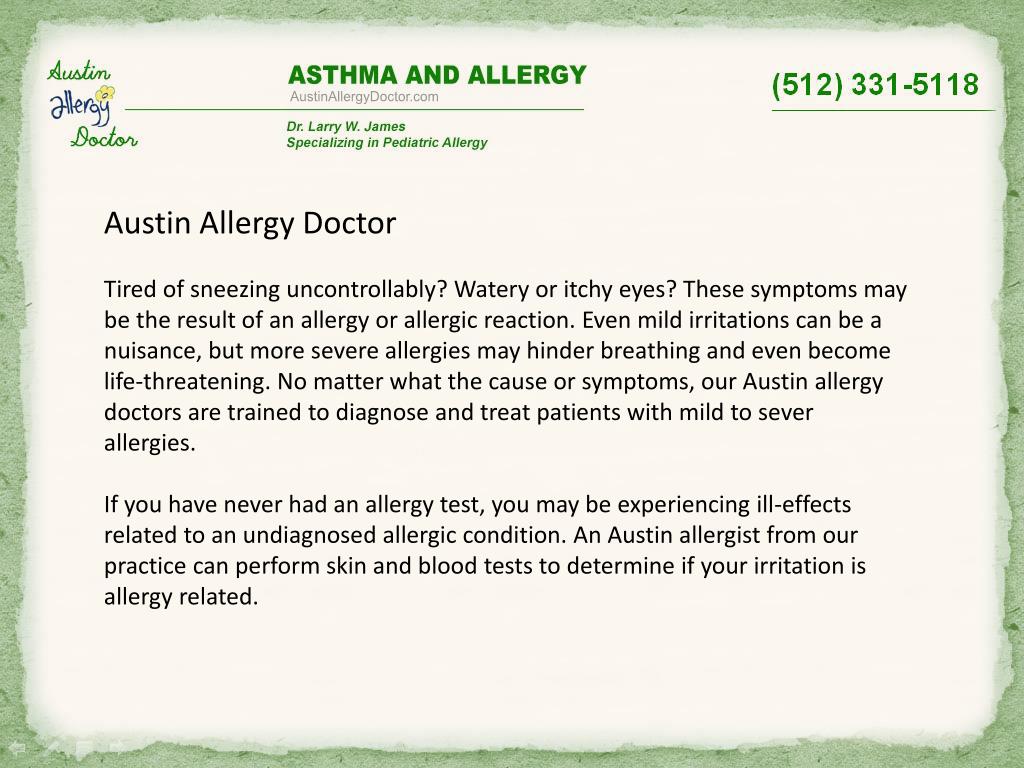 PPT Austin Allergy Doctors PowerPoint Presentation, free download ID10303