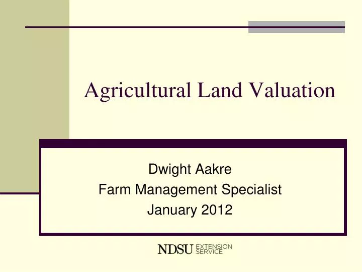 agricultural land valuation n.