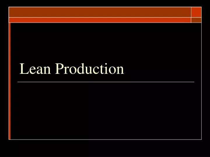 lean production n.