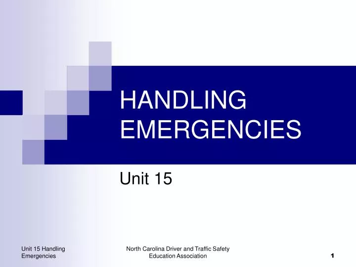 handling emergencies n.
