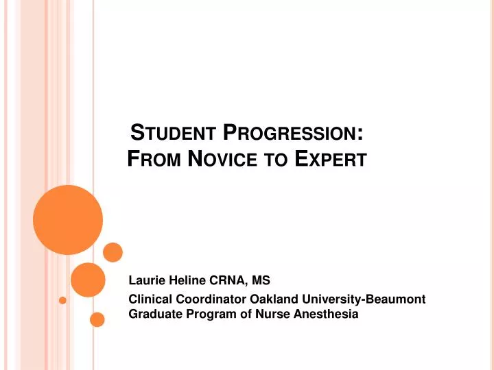 student progression from novice to expert n.