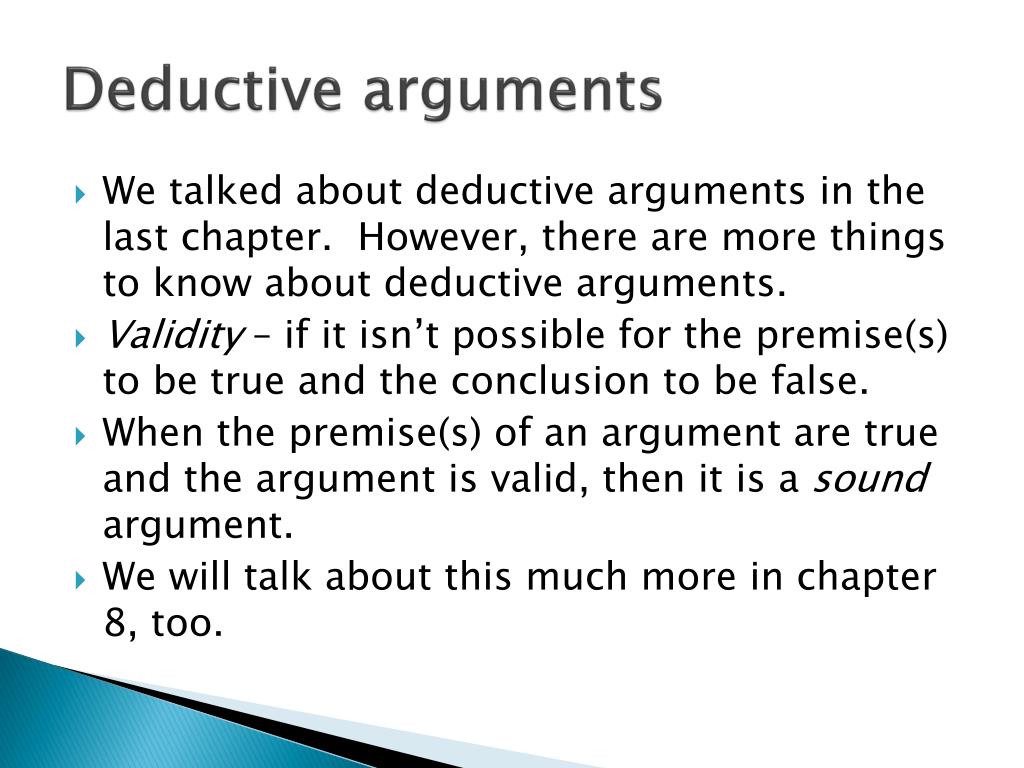 Argument definition. Deductive argument. Talking about argument.