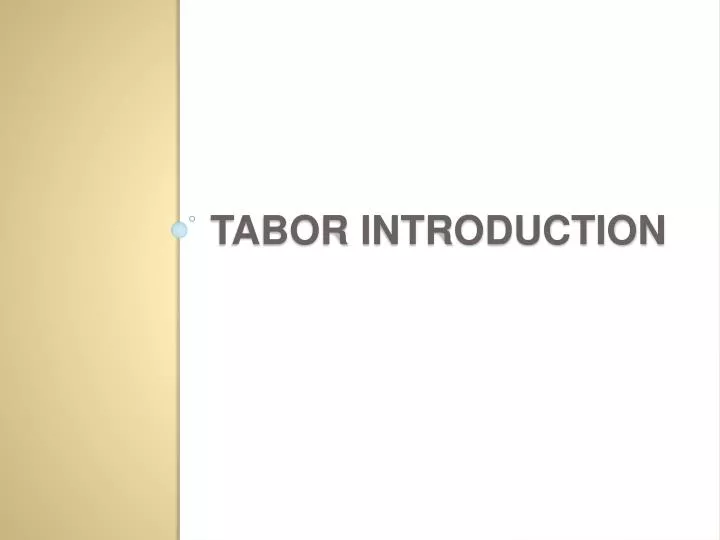 tabor introduction n.
