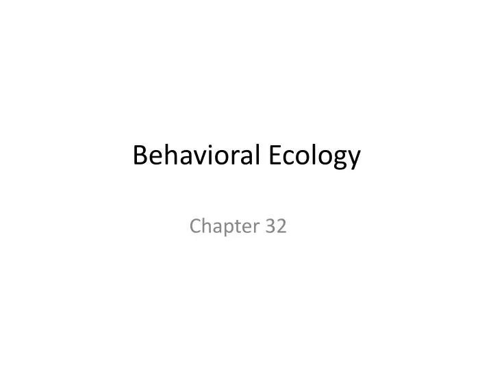 behavioral ecology n.
